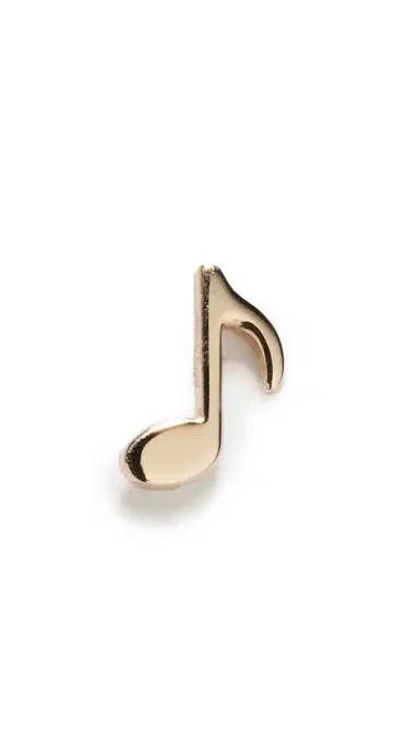 Zoë Chicco 14k Gold Single Itty Bitty Music Note Stud Earrings 14k Yellow Gold One Size | Thumbnail 6