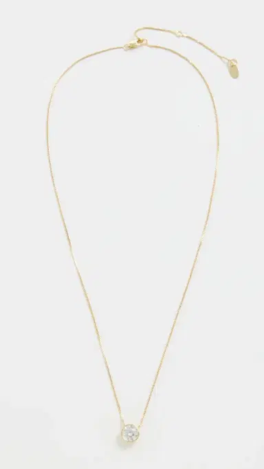 SHASHI Solitaire Bezel Moissanite Necklace Gold One Size | Thumbnail 4