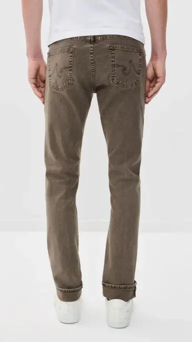 AG Tellis Stretch Selvage Modern Slim Denim Jeans Sulfur Taupe Grey | Thumbnail 3