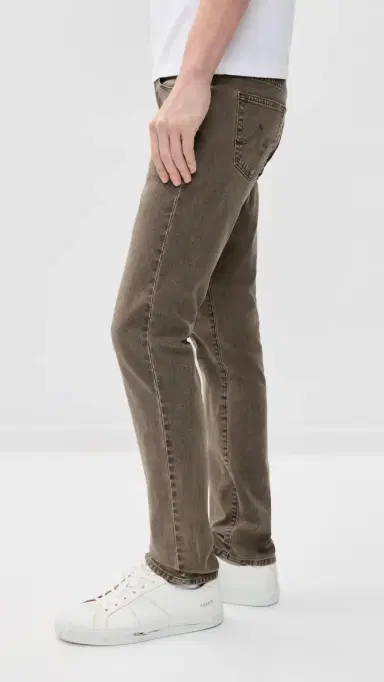 AG Tellis Stretch Selvage Modern Slim Denim Jeans Sulfur Taupe Grey | Thumbnail 4