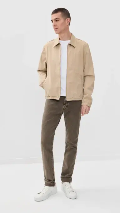 AG Tellis Stretch Selvage Modern Slim Denim Jeans Sulfur Taupe Grey | Thumbnail 5