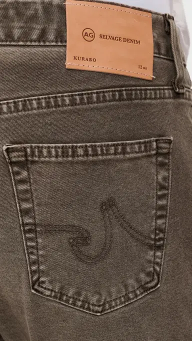 AG Tellis Stretch Selvage Modern Slim Denim Jeans Sulfur Taupe Grey | Thumbnail 6
