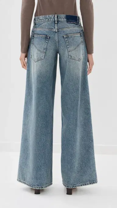 Stella McCartney Mid Blue Wide Leg Jeans Mid Blue | Thumbnail 3 Stella McCartney Mid Blue Wide Leg Jeans Mid Blue | Thumbnail 3