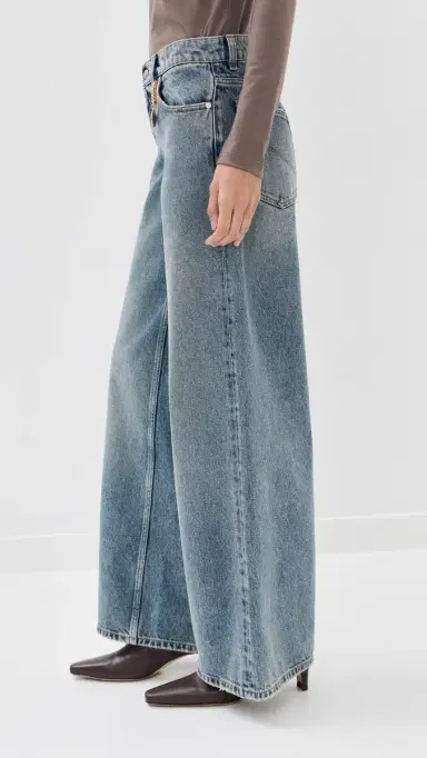 Stella McCartney Mid Blue Wide Leg Jeans Mid Blue | Thumbnail 4 Stella McCartney Mid Blue Wide Leg Jeans Mid Blue | Thumbnail 4