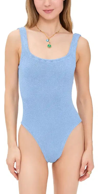 Hunza G Square Neck One Piece Cornflower One Size | Thumbnail 1