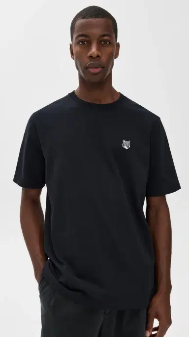 Maison Kitsuné Grey Fox Head Patch Comfort Tee Black L | Thumbnail 2