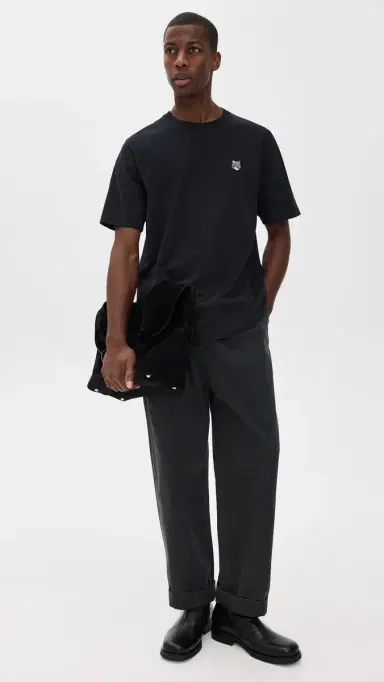 Maison Kitsuné Grey Fox Head Patch Comfort Tee Black L | Thumbnail 5