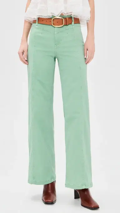 Free People Libre Wide Leg Jeans Cameo Green | Thumbnail 2