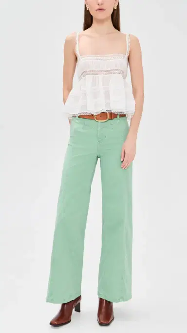 Free People Libre Wide Leg Jeans Cameo Green | Thumbnail 5
