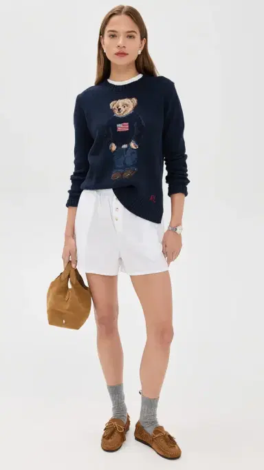 Polo Ralph Lauren American Flag Bear Sweater Navy Multi M | Thumbnail 5
