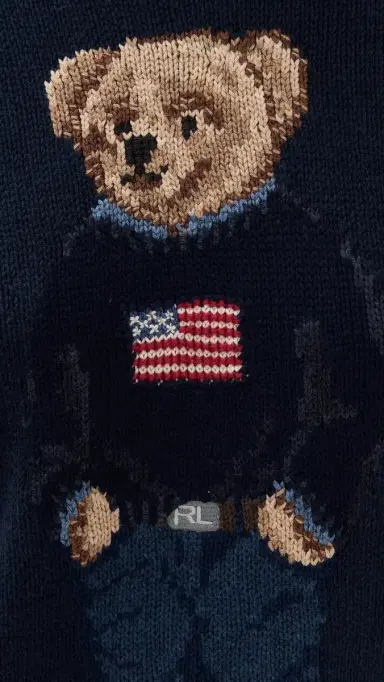 Polo Ralph Lauren American Flag Bear Sweater Navy Multi M | Thumbnail 6
