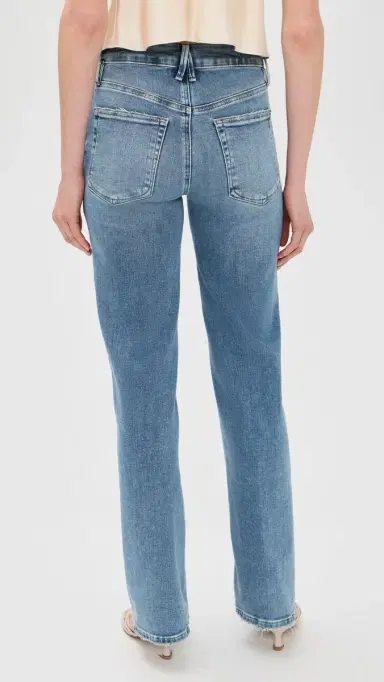Good American Soft Tech Good True Straight Jeans Indigo14 | Thumbnail 3 Good American Soft Tech Good True Straight Jeans Indigo14 | Thumbnail 3