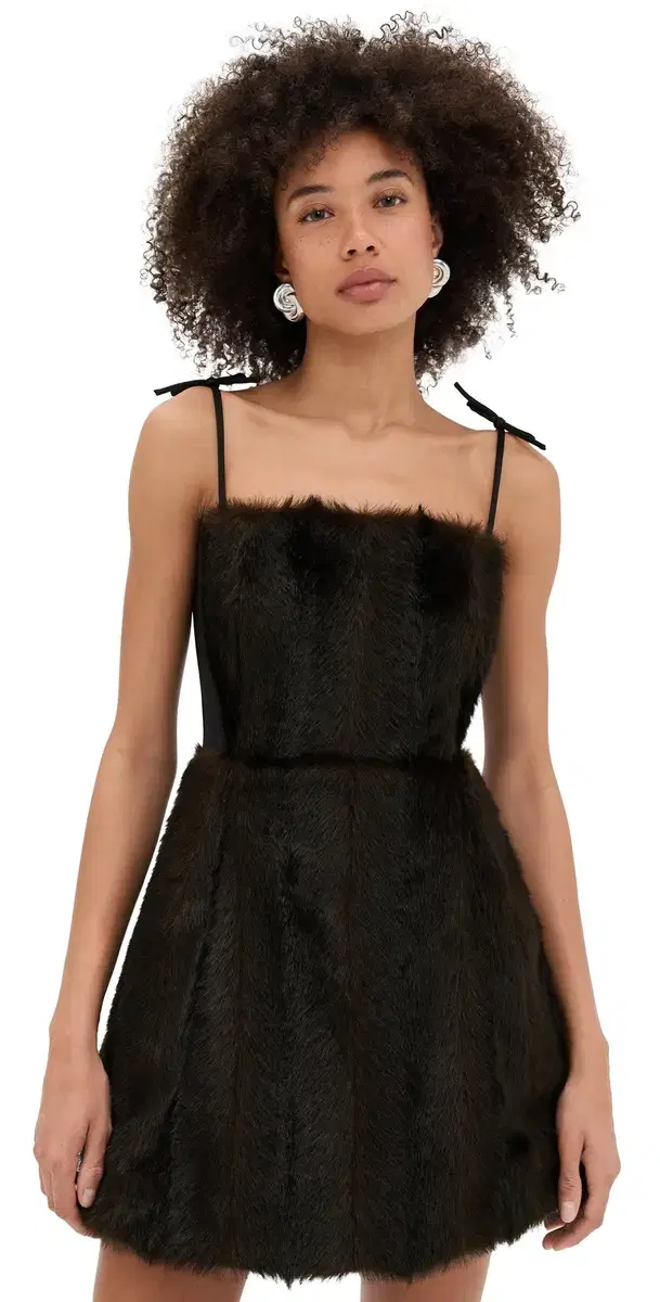 AKNVAS Sigrid Faux Fur Dress Dark Brown