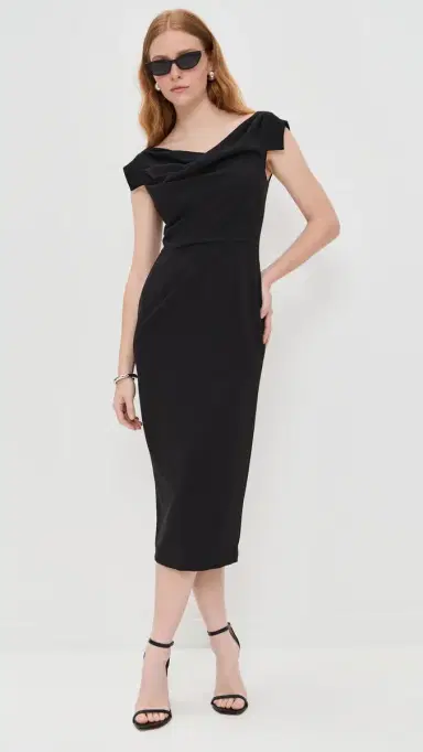 BLACK HALO Jacqueline Midi Dress Black 4 | Thumbnail 6