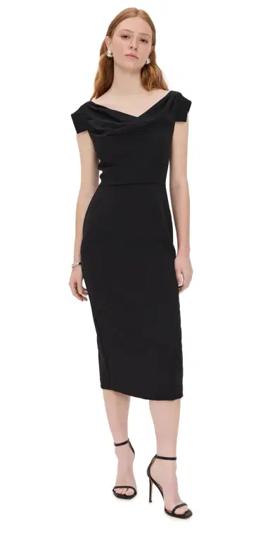 BLACK HALO Jacqueline Midi Dress Black 4 | Thumbnail 1