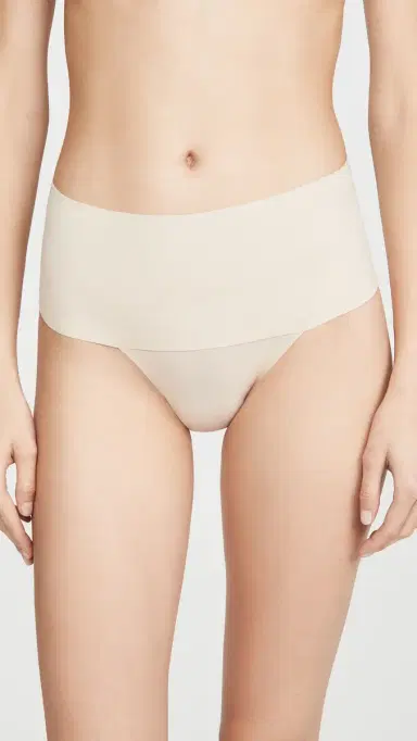 Spanx SPANXsmooth Undie-tectable Thong Soft Almond XL | Thumbnail 2