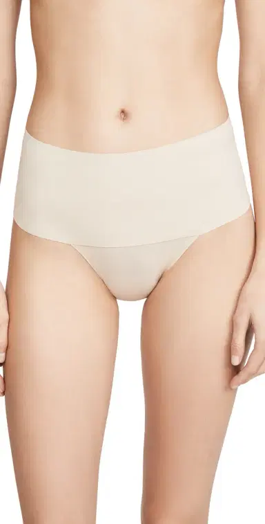Spanx SPANXsmooth Undie-tectable Thong Soft Almond XL | Thumbnail 1