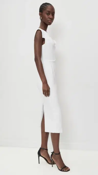 BLACK HALO Jacqueline Midi Dress Porcelain 8 | Thumbnail 4