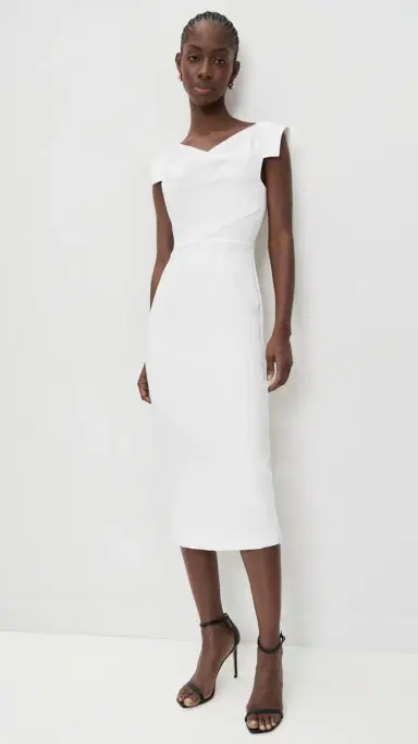 BLACK HALO Jacqueline Midi Dress Porcelain 8 | Thumbnail 5