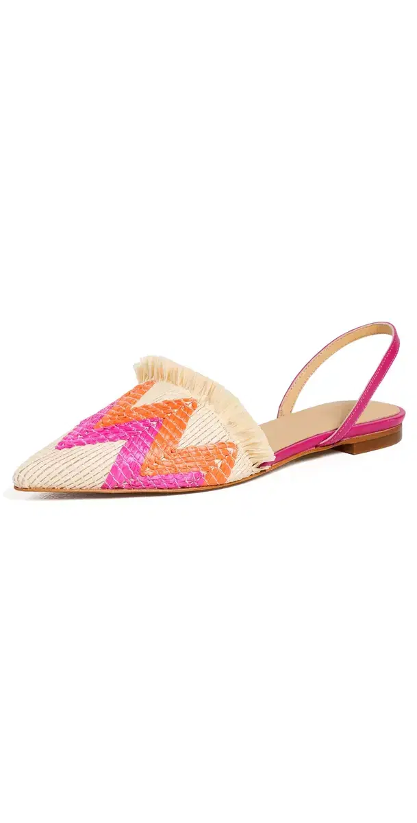 Castañer Berta Flats Natural/Naranja/Fuchsia