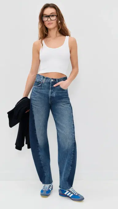 perfectwhitetee Daisy Cropped Cotton Ribbed Layer Tank White | Thumbnail 5