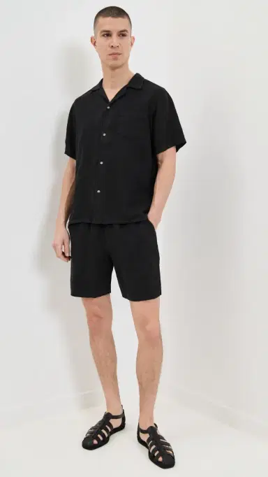 BATHER inen eisure Shorts 6" Black | Thumbnail 5 BATHER inen eisure Shorts 6" Black | Thumbnail 5