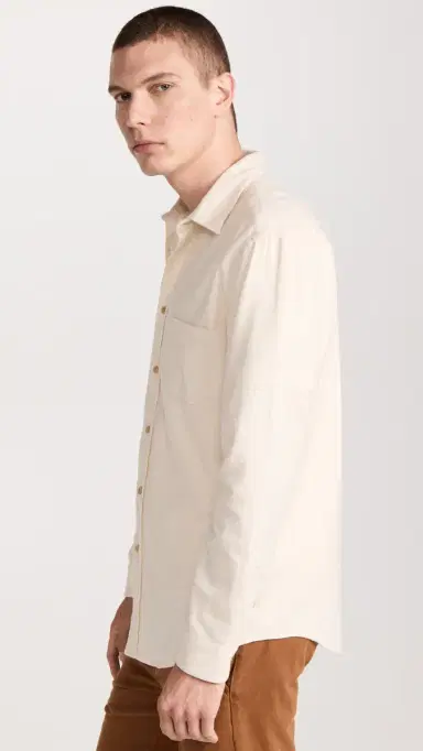Portuguese Flannel Teca Ecru Button Down Shirt Ecru M | Thumbnail 4