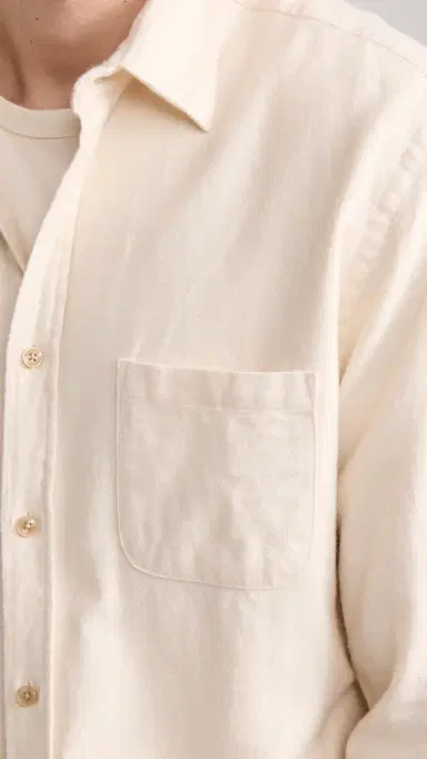 Portuguese Flannel Teca Ecru Button Down Shirt Ecru M | Thumbnail 6