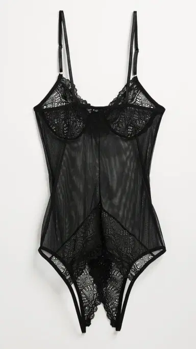 Only Hearts Whisper Sweet Nothings Coucou Bodysuit Black | Thumbnail 3