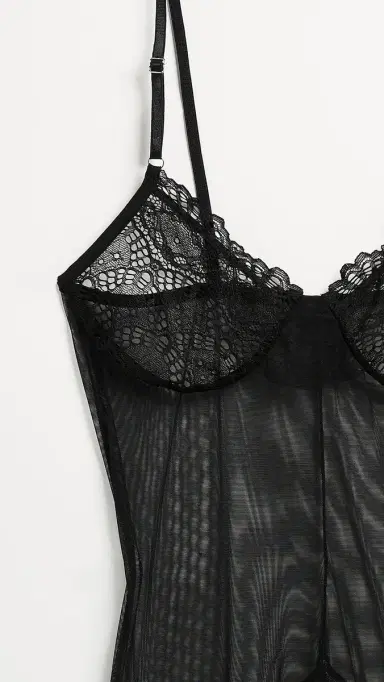 Only Hearts Whisper Sweet Nothings Coucou Bodysuit Black | Thumbnail 4