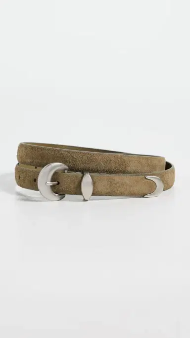 Madewell Lucie Belt Worn Olive Suede | Thumbnail 2