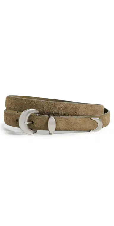 Madewell Lucie Belt Worn Olive Suede | Thumbnail 1