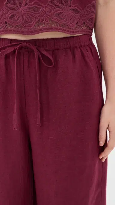 RAILS Emmie inen Pants Berry Hibiscus Embroidery | Thumbnail 6 RAILS Emmie inen Pants Berry Hibiscus Embroidery | Thumbnail 6