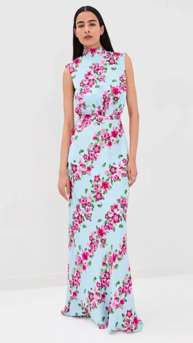 Saloni Fleur Dress Bellis Stripe Plmt 4 | Thumbnail 2