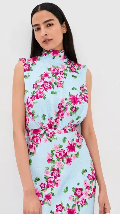 Saloni Fleur Dress Bellis Stripe Plmt 4 | Thumbnail 5