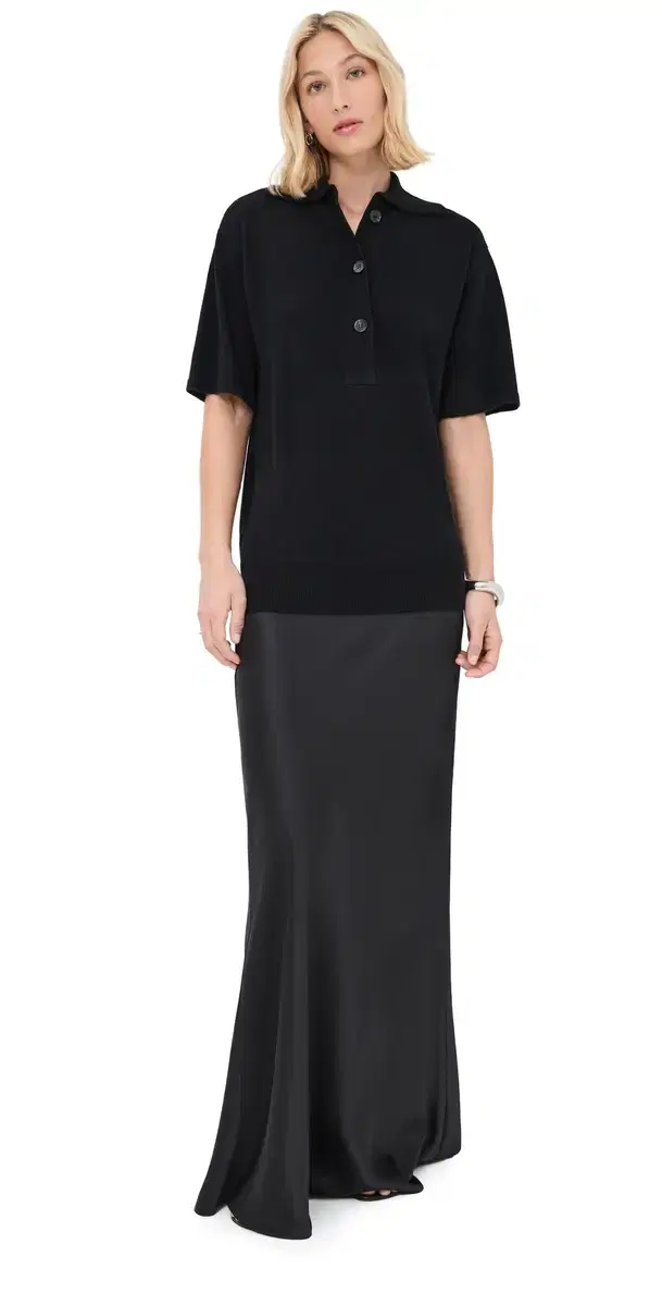 Monument Polo Tee Dress Black