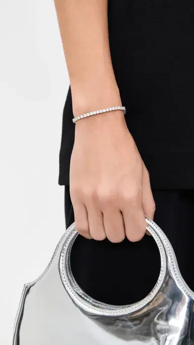 BaubleBar Bennett Silver Tennis Bracelet Silver One Size | Thumbnail 3