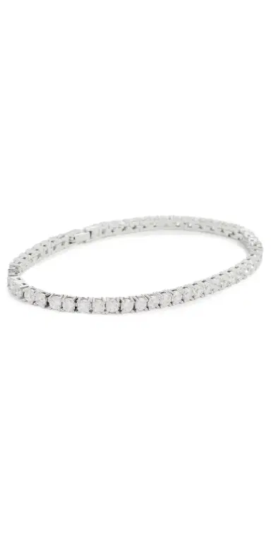 BaubleBar Bennett Silver Tennis Bracelet Silver One Size | Thumbnail 1