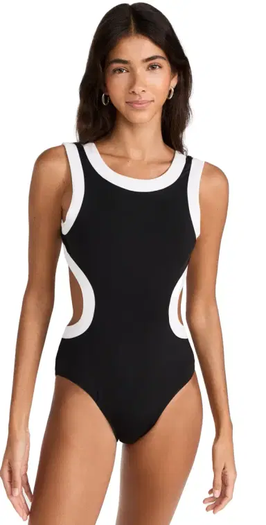 Staud Dolce One Piece Black/White | Thumbnail 1 Staud Dolce One Piece Black/White | Thumbnail 1