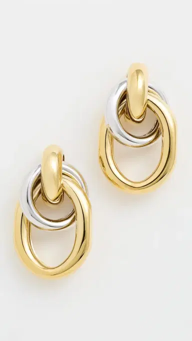 Martha Calvo Two Tone Ami Earrings Gold/Silver One Size | Thumbnail 2