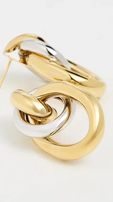 Martha Calvo Two Tone Ami Earrings Gold/Silver One Size | Thumbnail 4