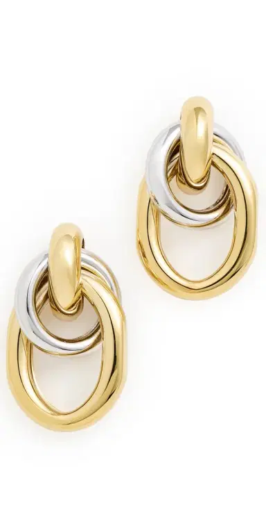 Martha Calvo Two Tone Ami Earrings Gold/Silver One Size | Thumbnail 1