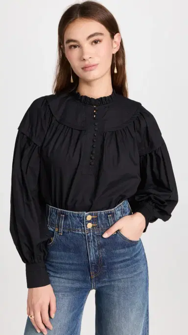 Ulla Johnson Marika Blouse Noir | Thumbnail 2 Ulla Johnson Marika Blouse Noir | Thumbnail 2