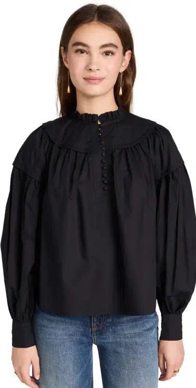 Ulla Johnson Marika Blouse Noir | Thumbnail 1 Ulla Johnson Marika Blouse Noir | Thumbnail 1