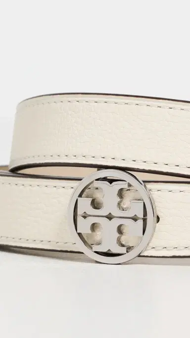 Tory Burch Miller Reversible Belt 1 Warm White/Light Stone/Silver S | Thumbnail 5
