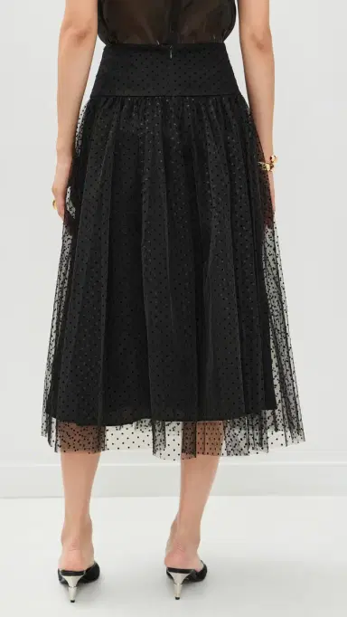 Zimmermann Tulle Dot Midi Skirt Black | Thumbnail 3 Zimmermann Tulle Dot Midi Skirt Black | Thumbnail 3