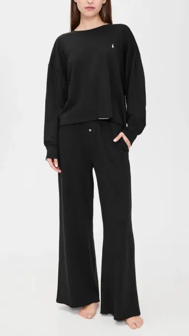 Polo Ralph Lauren Crew Neck Wide Leg Pants Set | Thumbnail 2 Polo Ralph Lauren Crew Neck Wide Leg Pants Set | Thumbnail 2
