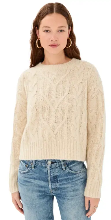 Nili Lotan Ashley Cashmere Sweater Beige elange | Thumbnail 1 Nili Lotan Ashley Cashmere Sweater Beige elange | Thumbnail 1