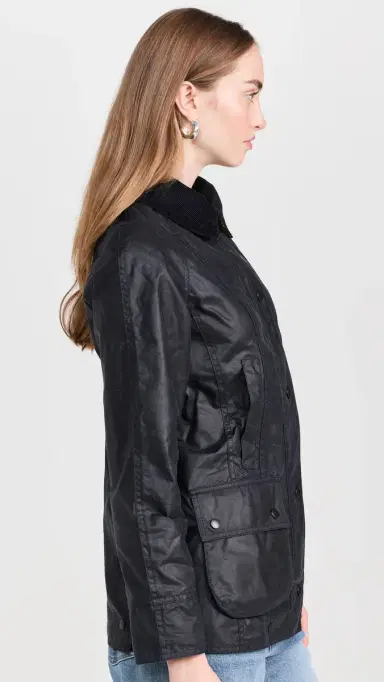 Barbour Beadnell Wax Jacket Navy 6 | Thumbnail 4