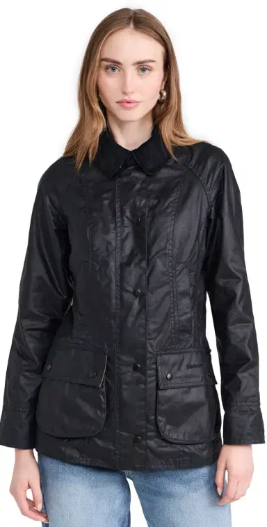 Barbour Beadnell Wax Jacket Navy 6 | Thumbnail 1